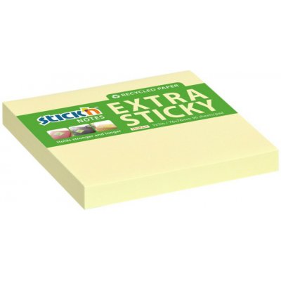 Stick´n Samolepicí bločky Stick´n by Hopax Extra Sticky - 76 x 76 mm / 90 lístků / žlutá – Hledejceny.cz