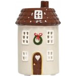 Det Gamle Apotek Keramický svícen Joyful Christmas Beige, béžová barva, keramika – Zboží Dáma