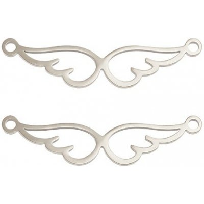 Mezidíl z nerezové oceli křídla 28,5 x 7 x 1 mm 1 ks Barva Platinová – Hledejceny.cz