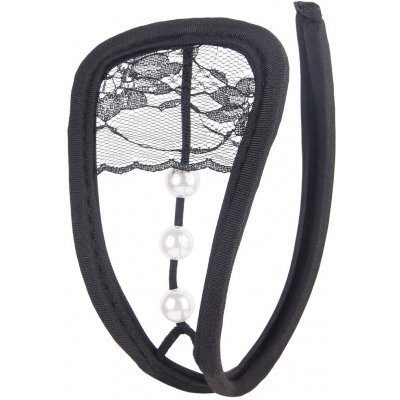 STD Invisible Strapless C-String Transparent Floral Lace Black – Zboží Dáma