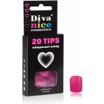 Diva & Nice Cosmetics Nalepovací umělé nehty TIPS 20 růžovočervená 08 – Zboží Dáma