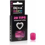 Diva & Nice Cosmetics Nalepovací umělé nehty TIPS 20 růžovočervená 08 – Zboží Mobilmania