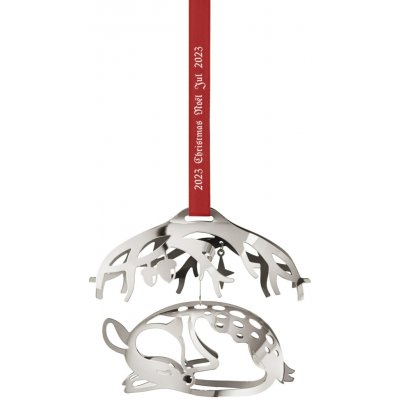 Georg Jensen Vánoční ozdoba Sleeping Deer Palladium 2023 sběratelská edice, stříbrná barva – Hledejceny.cz