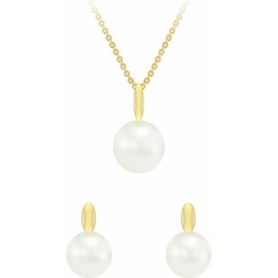 Eppi Zlatá něžná sada s perlami Viliares C37537 – Zboží Mobilmania