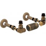 Hydronix kompletní připojovací sada VISION ventilů termostatická, stranová, rohová, mosaz patina PROVEDENÍ: levá strana – Zboží Dáma
