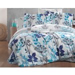 Brotex povlečení Satén Garden blue zipový uzávěr 220x240 70x90 – Hledejceny.cz