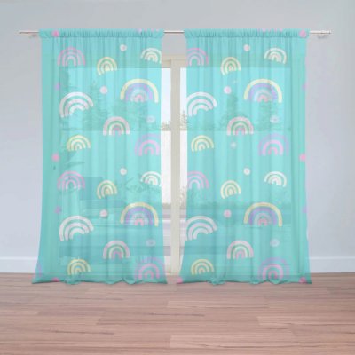 Záclony Barevné duhy: 2 ks - 150x250 cm - Sablio – Hledejceny.cz