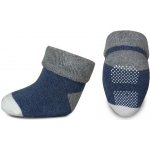 Ponožky dětské froté protiskluzové granátovo-šedé – Zboží Mobilmania