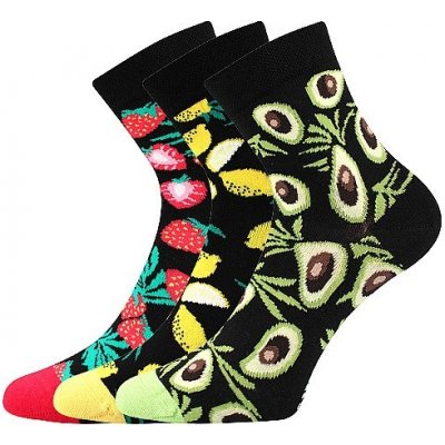 Lonka DEDOT klasické obrázkové barevné ponožky JAHODY mix barev