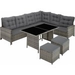 tectake Rattan Lounge Barletta grau – Hledejceny.cz