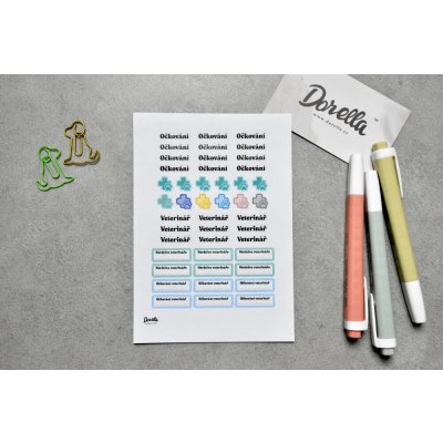 Dorella samolepky Veterinární péče A6 - 1 arch – Zboží Dáma