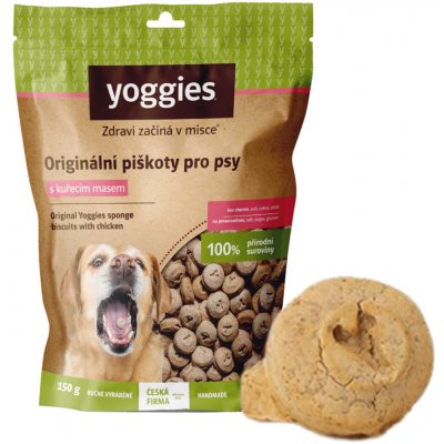 Yoggies Bezlepkové piškoty s kuřecím masem 150 g – HobbyKompas.cz