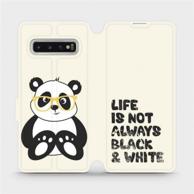 Pouzdro Mobiwear parádní flip Samsung Galaxy S10 - M041S Panda - life is not always black and white