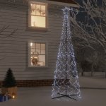 vidaXL Vánoční stromek kužel 1400 studených bílých LED diod 160x500 cm – Zboží Dáma