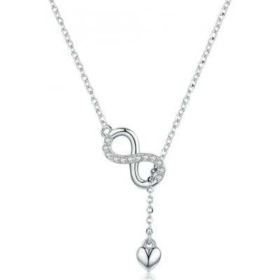 Grace Silver Jewellery Stříbrný řetízek s přívěskem nekonečná láska NH-SCN223/23 Stříbrná – Zboží Mobilmania
