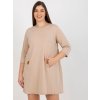 Dámské šaty Relevance Tmavě mini šaty s kapsami -rv-sk-6274.36p-dark beige béžové