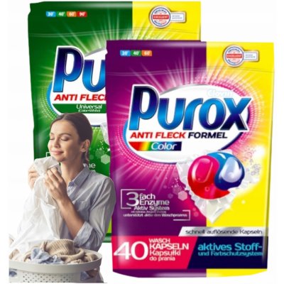Purox Kapsle na praní Color + Universal 2 x 40 PD – Zboží Mobilmania
