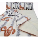 Ovčí Věci souprava z ovčí vlny vzor Noty prostěradlo 200x220 140x200 45x75 – Zboží Dáma