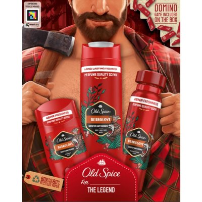 Old Spice Bearglove sprchový gel 250 ml + deodorant stick 50 ml + deospray 150 ml + dárková sada pro muže – Zboží Dáma