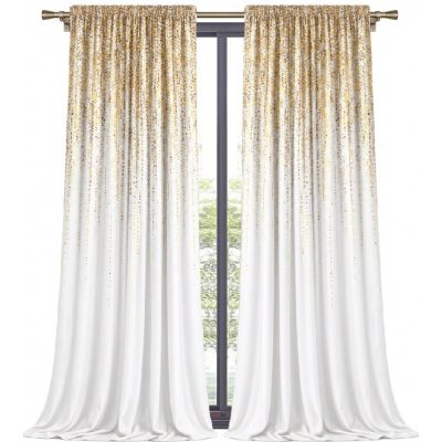 Fliying Sametový závěs Kamila 140x250 cm, bílý/zlatý(cena za 1 kus) – Hledejceny.cz