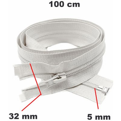 Zip spirálový Dělitelný Bílý 5 mm délka 100 cm – Hledejceny.cz