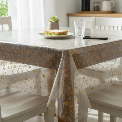 Kristal ubrus PVC průhledný žluté květinky KRISTAL – Hledejceny.cz