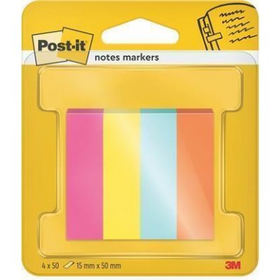 Samolepicí záložky, mix barev, 15 x 50 mm, 4x 50 listů, 3M POSTIT 7100259443 – Hledejceny.cz