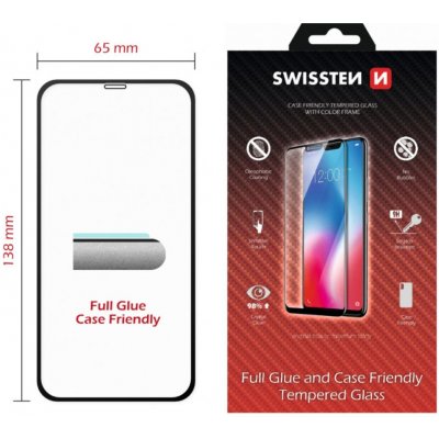 Swissten Full Glue Color Frame Case Friendly sklo pro Apple iPhone X XS černá 54501703 – Zboží Živě