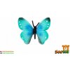 Figurka zooted Motýl tropický Morpho Helena plast 7 cm