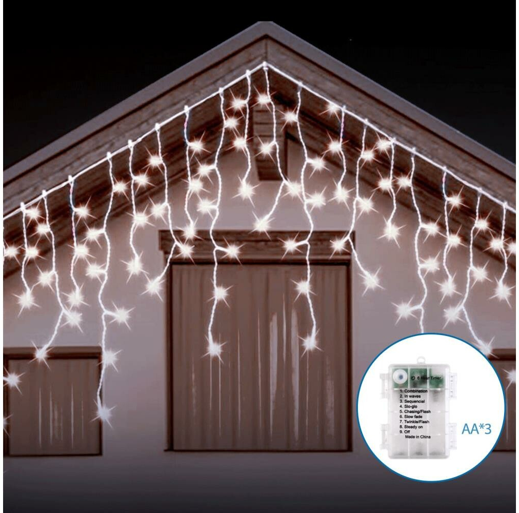 Aigostar B.V. Aigostar LED Venkovní vánoční řetěz 200xLED 8 funkcí 13x0,6m IP44 studená bílá AI1322