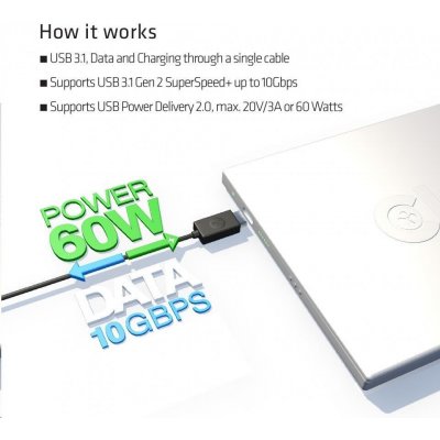 Club3D CAC-1523 USB 3.1 TYPE C na USB 3.0 1m – Zboží Živě