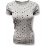 Tommy Hilfiger dámské tričko s puntíky a Logem Dots šedé – Zboží Mobilmania