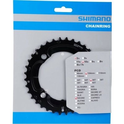 Shimano převodník SH Deore M617/627 AL 36z černý 2x10 – Zboží Dáma