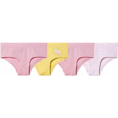 Lupilu dívčí kalhotky s BIO bavlnou 4 kusy růžová/žlutá/pruhovaná