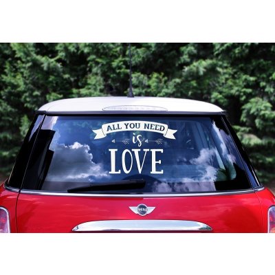 Nálepka na auto - all you need is love – Zboží Mobilmania
