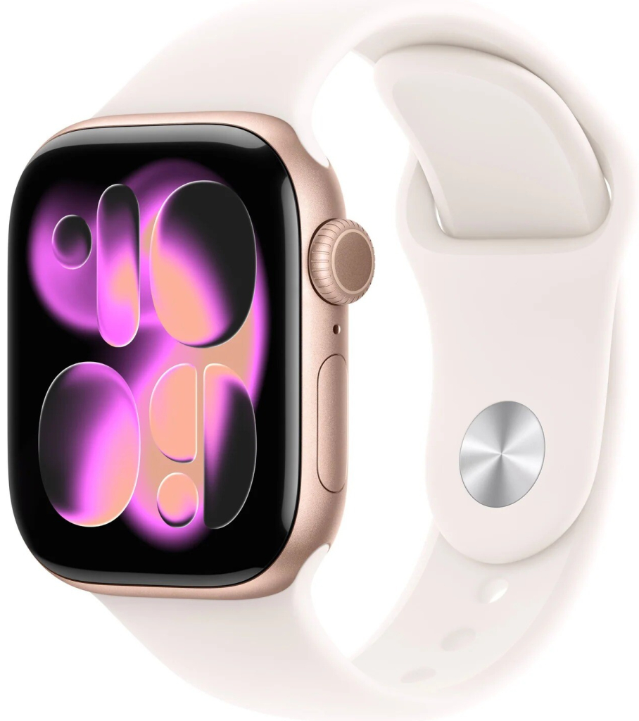 Apple Watch Series 11 GPS + Cellular 42mm Rose Gold Aluminium Case with Light Blush Sport Band S/M MF8E4WF/A