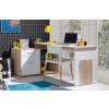 Psací a pracovní stůl HELCEL Rohový PC stůl Capri, dub sonoma/bílá