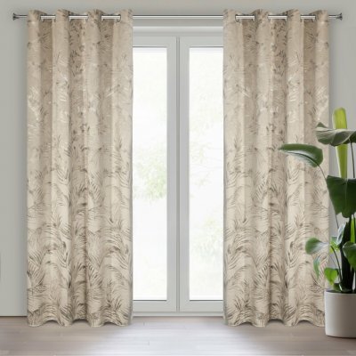 EUROFIRANY ZATEMŇOVACÍ ZÁVĚS NA KROUŽCÍCH DEBRA 135X270 CM BÉŽOVÁ – Hledejceny.cz