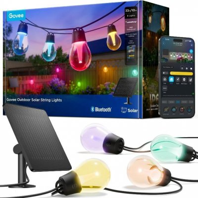Govee RGBICW Smart solární zahradní retěz 8 žárovek H3001311 – Hledejceny.cz