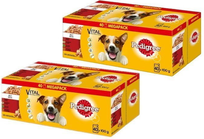 Pedigree Vital Protection Gelee Set s hovězí kuřecím jehněčím a drůbežím masem 2 x 40 x 100 g