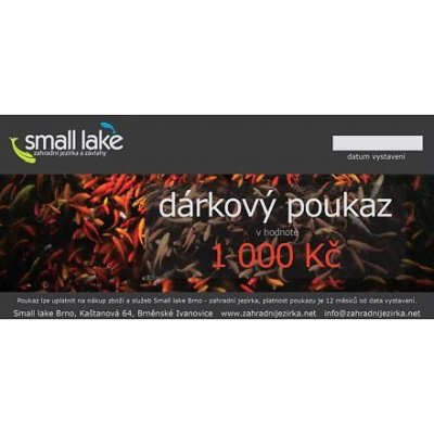 Dárkový poukaz na nákup zboží u SMALL LAKE v hodnotě 1000 Kč – Zbozi.Blesk.cz