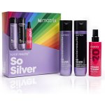 Matrix Total Results So Silver šampon neutralizující žluté tóny 300 ml + kondicionér neutralizující žluté tóny 300 ml + multifunkční péče na vlasy 190 ml dárková sada – Zbozi.Blesk.cz