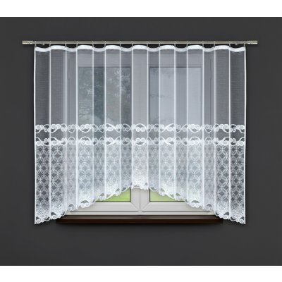 Dekorační žakárová záclona s řasící páskou MICHAELA 160 bílá 400x160 cm MyBestHome – Zboží Mobilmania