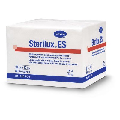 Sterilux gáza komprese nesterilní 13vl/8vr 7,5 x 7,5 cm 100 ks