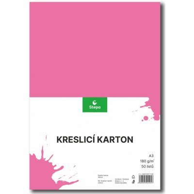 Karton kreslicí A3, 180 g, růžový, 50 ks – Hledejceny.cz