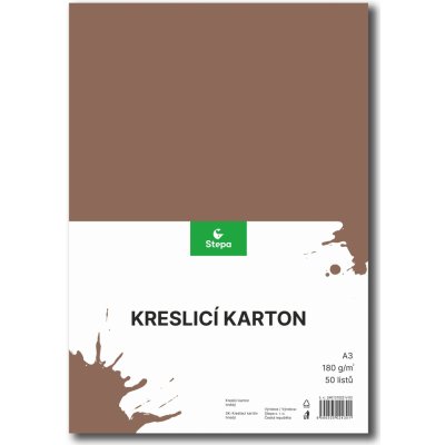 karton kreslící A3 180 g barevný 50 listů hnědý – Sleviste.cz