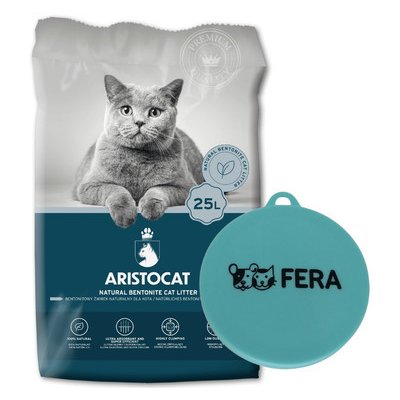 ARISTOCAT Bentonite Plus bentonitové přírodní 25 l + FERA Víčko na konzervy 6,5 - 8,5 cm silikonové