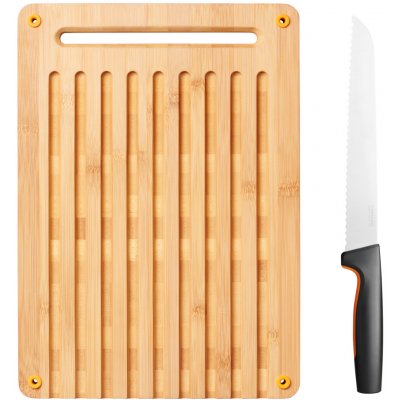 GenesisRK - Fiskars Bambusové prkénko pro krájení chleba a nůž na krájení chleba (1057551)