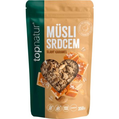 Topnatur musli srdcem spékané slaný karamel 350 g – Zboží Dáma