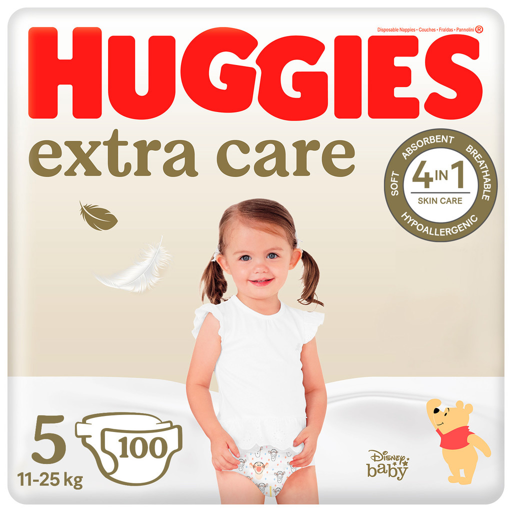 Huggies 2x Extra Care 5 12-17 kg 100 ks